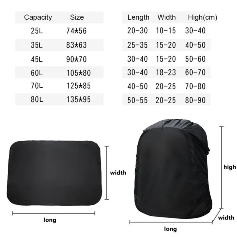 15-85L Waterproof Backpack Rain Cover Outdoor Hiking Climbing Bag Cover Rucksack Cover Upgraded Cross Buckle Hiking Camping 6
