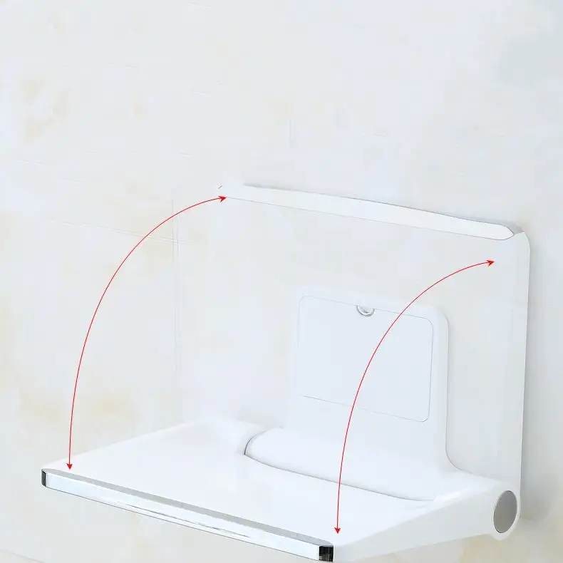 Wall Mount Folding Shower Seat Bathroom Chairs For Eldly Fitting Room Home Shoe Changing Hotel Hospital 6