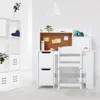 Kids Study Desk and Chair Set with Storage - White Learning Table with Bookshelf and Cabinets for Boys and Girls Ages 3-8 5