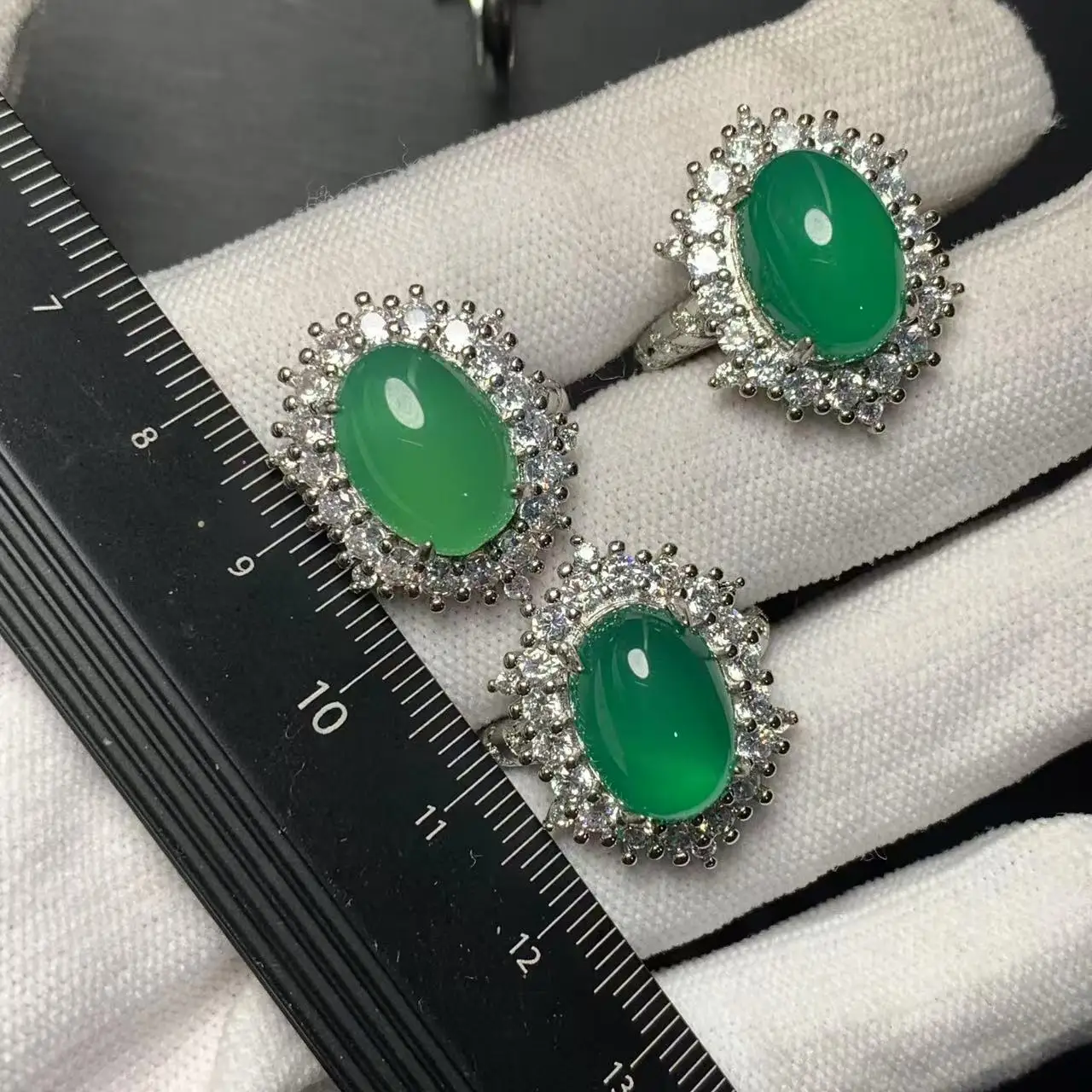 Natural Chalcedony Ring Adjustable Female Jewelry for Women Gift Wholesale High Quality Vintage Fine