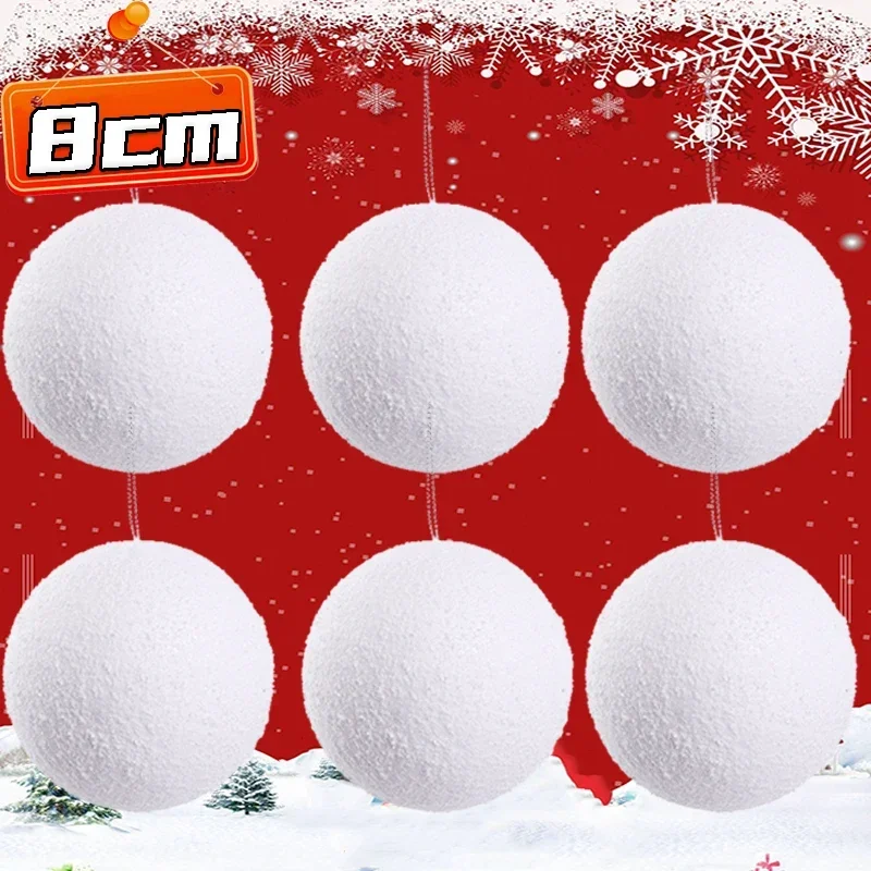thumbnail image 1 of 6/60 bolas de nieve de espuma blanca, bolas de nieve artificiales falsas, adornos de piel para árbol de Navidad, colgantes para niños, decoración para fiesta de Navidad y Año Nuevo, 1 of 5