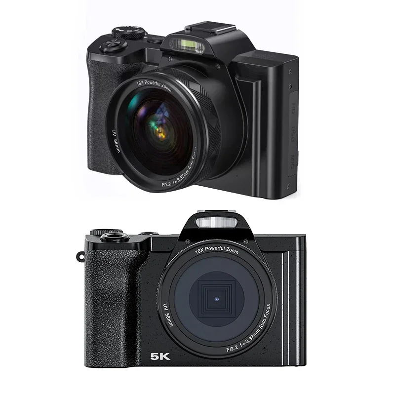 Professional 48MP 16X Zoom 5K HD IPS Touch Screen Digital Camera for Photography and Photo Video Shooting