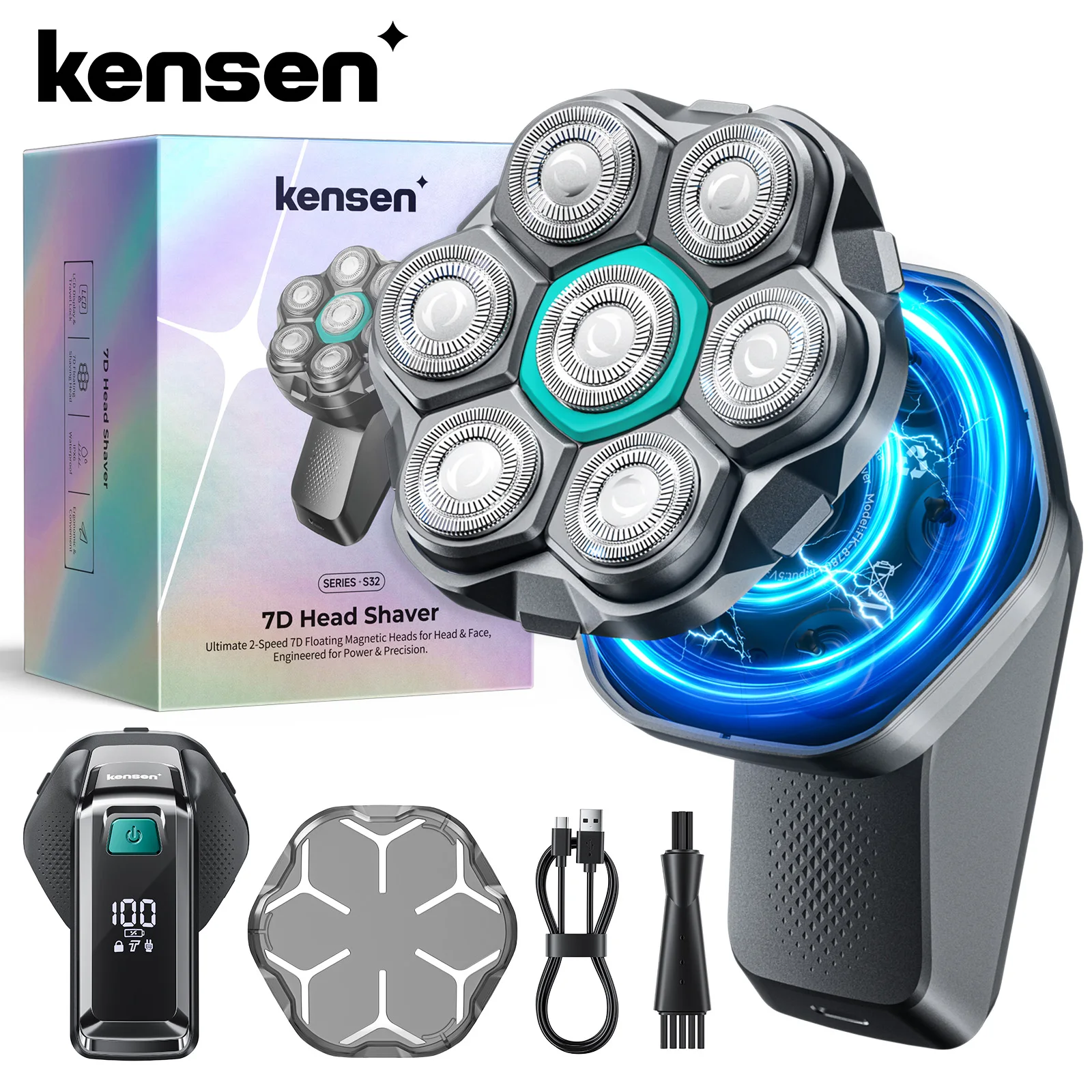 Kensen Electric Shaver For Men 7d Floating Head Waterproof Usb-c_voghion.com
