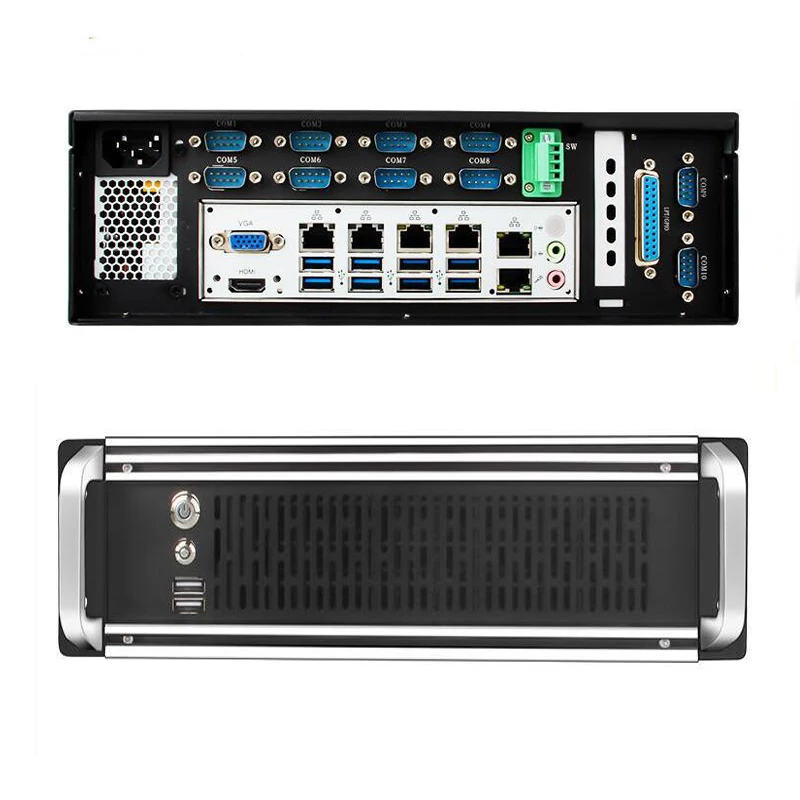 Indutrial Embedded Computer Intel I3 I5 I7 6th 7th 8th 9th Gen 6*LAN 10*COM 10*USB HD VGA Industrial Controller Expansion Box PC чехол подставка для планшета fire 7 5th 7th 9th hd 8 6th 7th 8th hd 10 5th 7th 9th складной чехол с созвездиями и защитой от падения