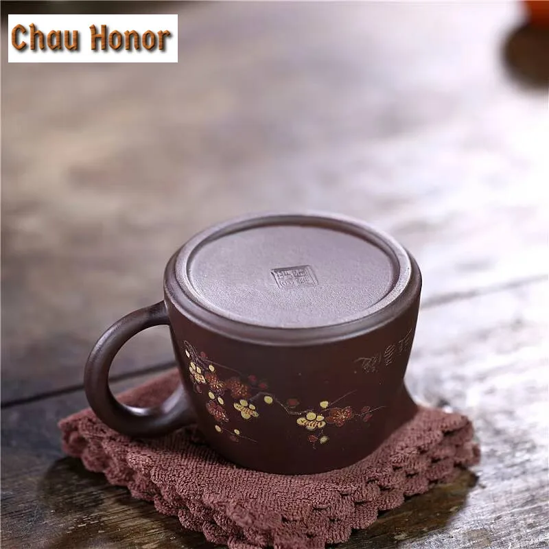 200ml Authentic Yixing Purple Clay Fair Cup Cha Hai Plum Blossom Teacup Handmade Tea Set Accessories Household Drinkware