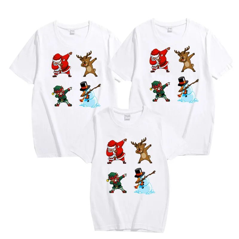 thumbnail image 2 of Nuevas camisetas de Papá Noel con apariencia familiar, ropa de regalo a juego para la familia en verano, 2 of 5