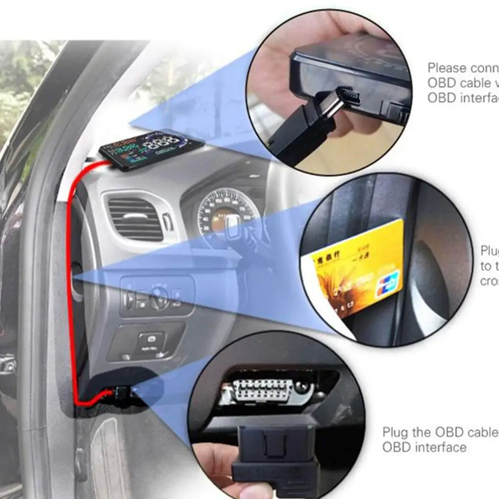 ڵ HUD  ÷, OBD II ӵ , Ƽ ÷ ũ A8, 5.5 ġ