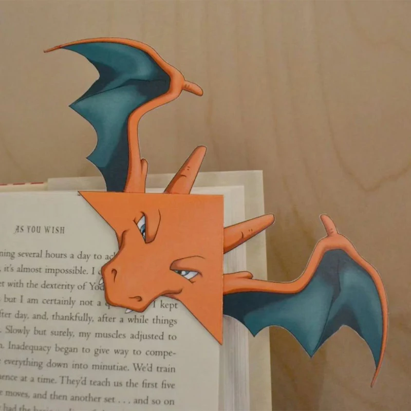 

Cartoon Pokémon Bookmark Creative Origami Series Desktop Decoration Anime Charizard Gyarados Venusaur Student Gift 3D Bookmark