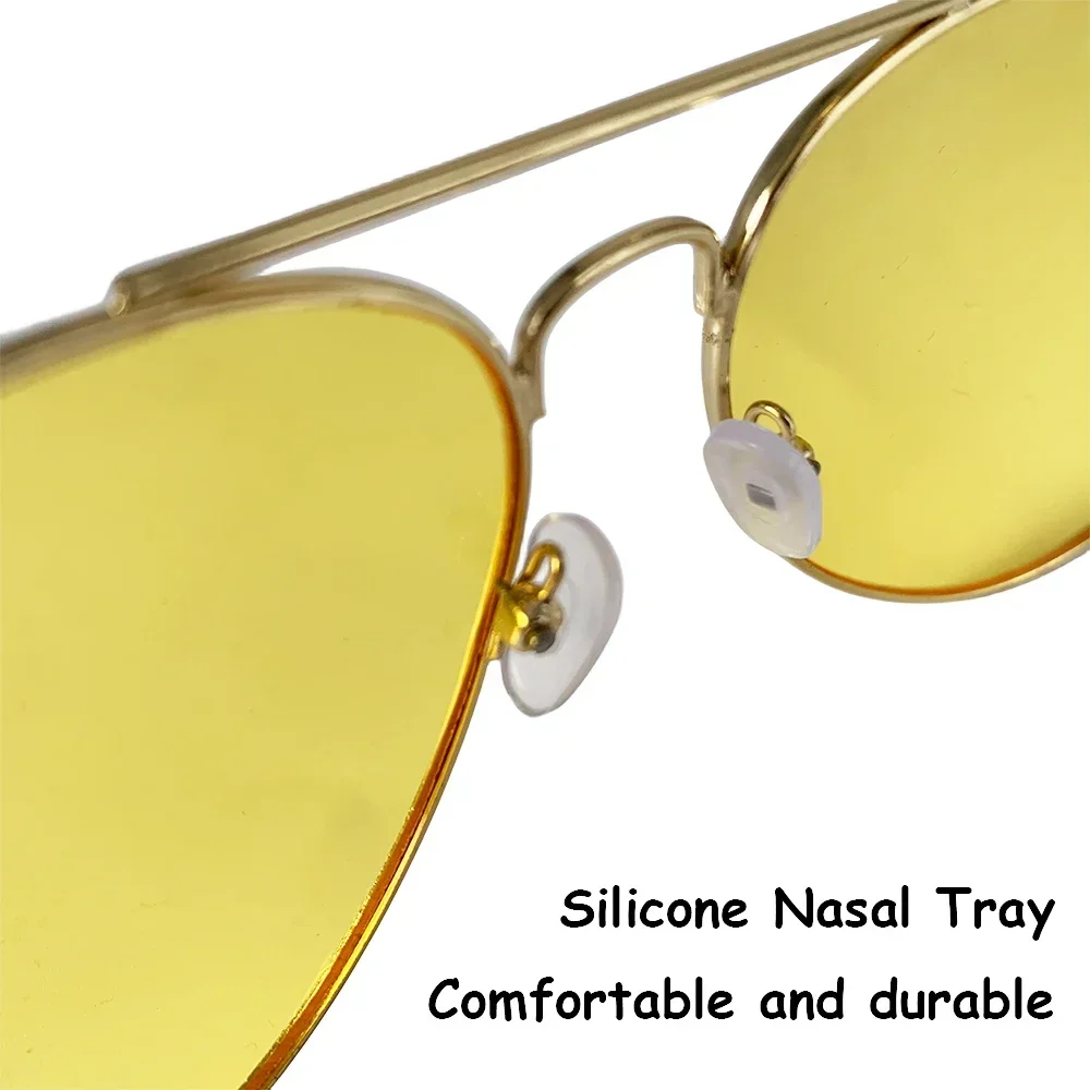 KJOY Retro Metal Frame Sunglasses with Yellow Film Night Vision HD lenses Durable, Lightweight & Comfortable for Men and Women