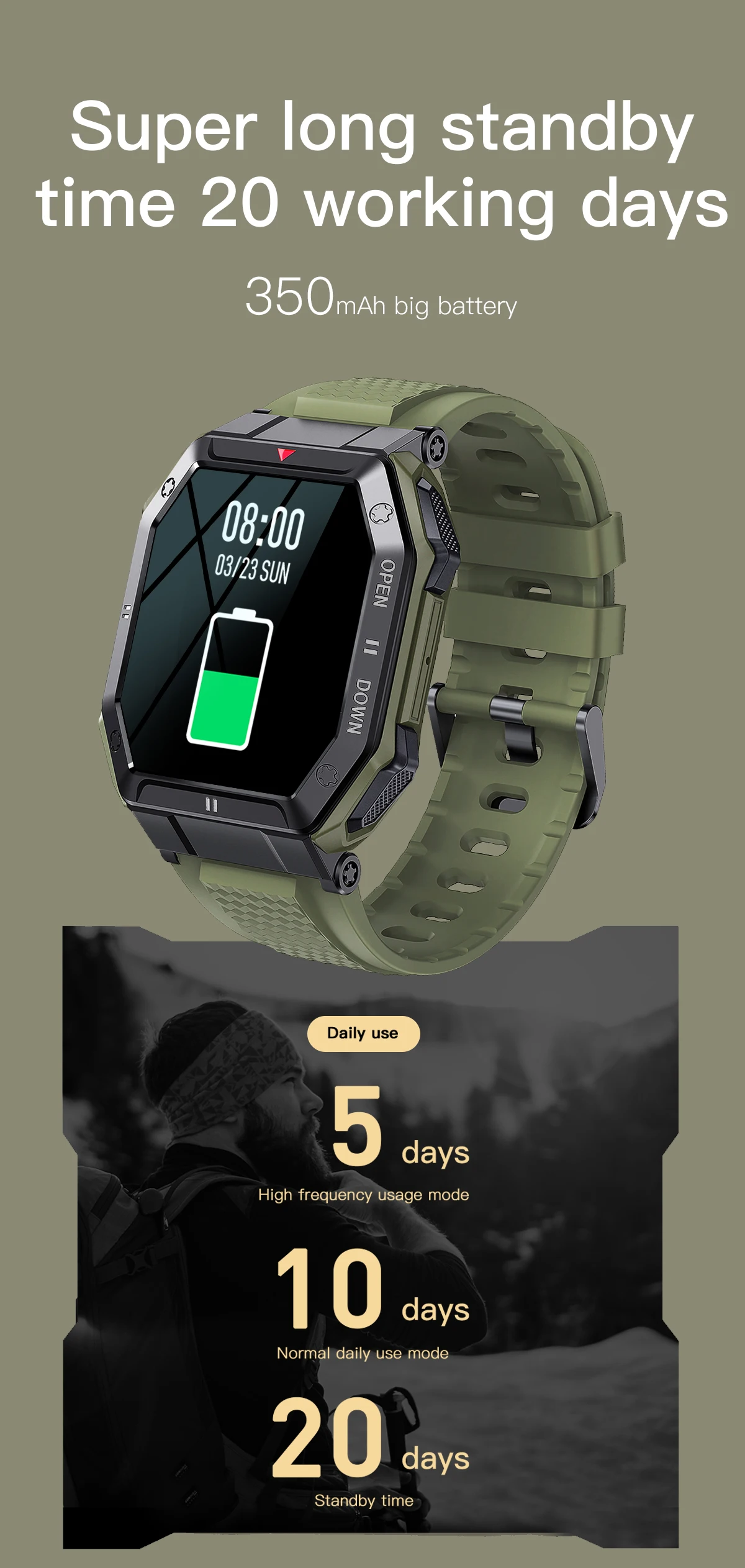Montre connectée LEMFO LEMT 2700mAH 480x640 WiFi Argent 2.8 pouces
