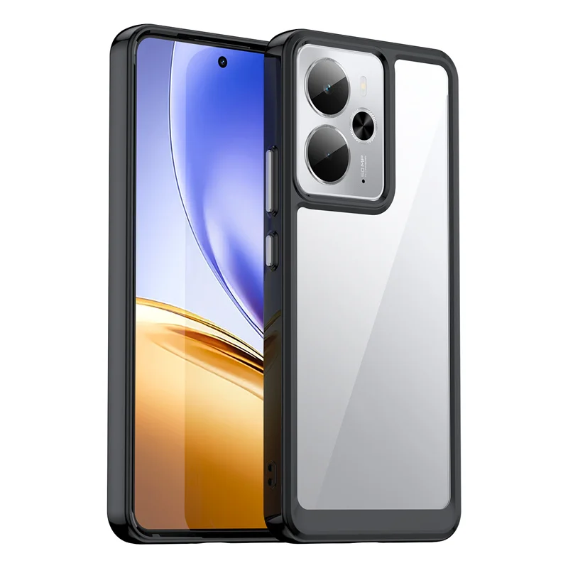 Shockproof Silicone TPU Bumper Case with Clear Hard Back Cover - Matte Finish