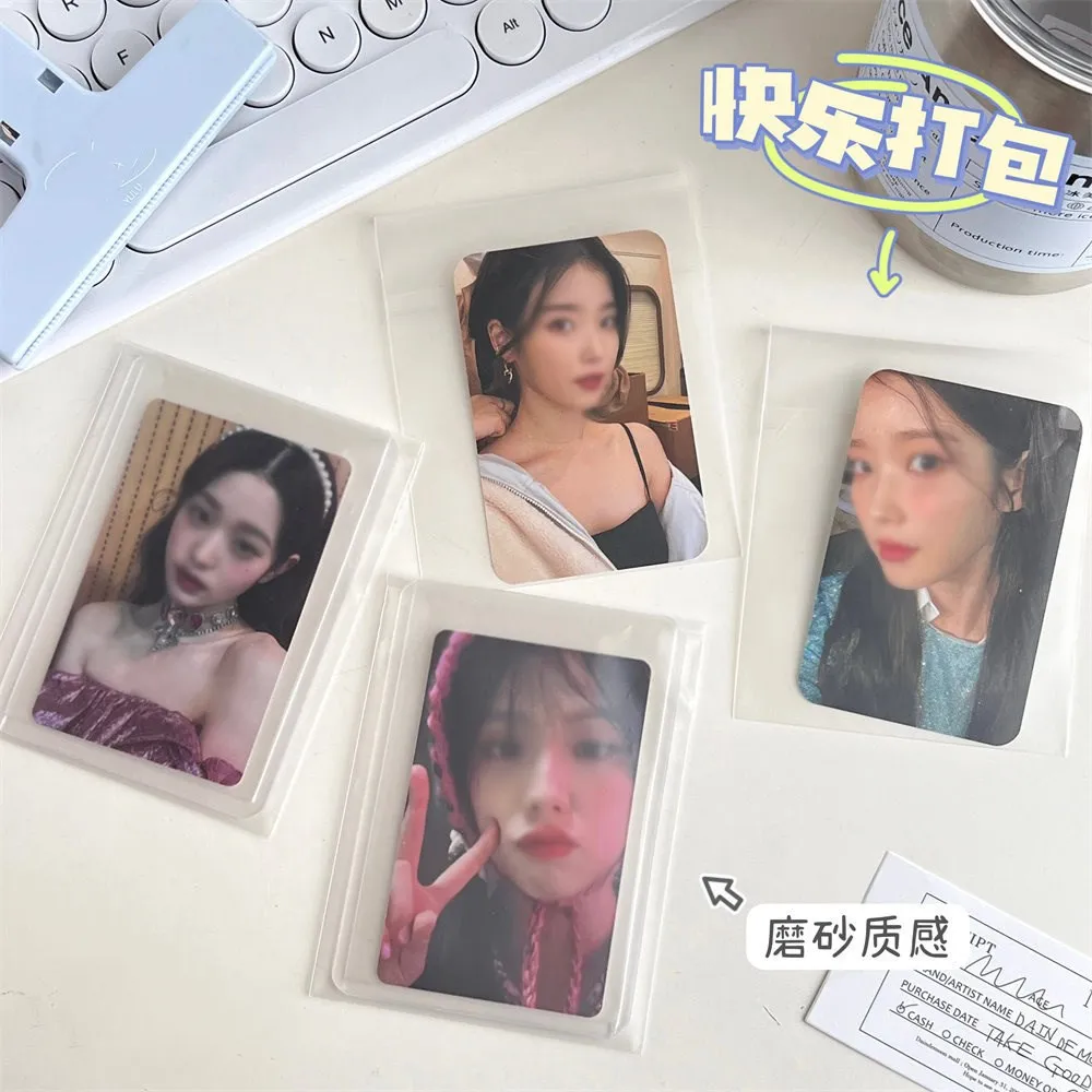 100pcs Clear Photocard Sleeves Frosted Opp Plastic Bag Self-adhesive Idol Card Protector Bags Jewelry Beads Gift Packing Bags card protector idol card protector photo card holder self sealing opp bag