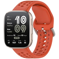 Enhanced Product Title: Sporty Breathable Silicone Smartwatch Strap Bracelet in Multiple Colors - Amazfit Bip 6 5 (Red)