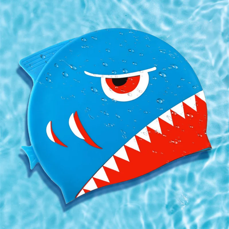 Cute Cartoon Dinosaur Kids Swimming Caps Boys Girls Swimming Cap Soft Silicone High Elastic Waterproof Children Swimming Cap 4