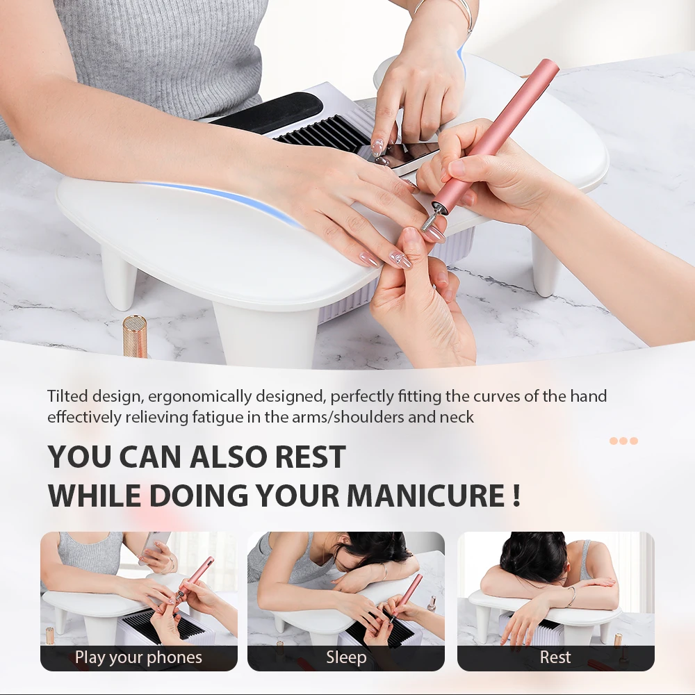 Manicure Hand Rests Holder Nail Art Hand Pillow Manicure Nail Cushion Two Hands Support Table Arm Rest Cushion Stand For Nails
