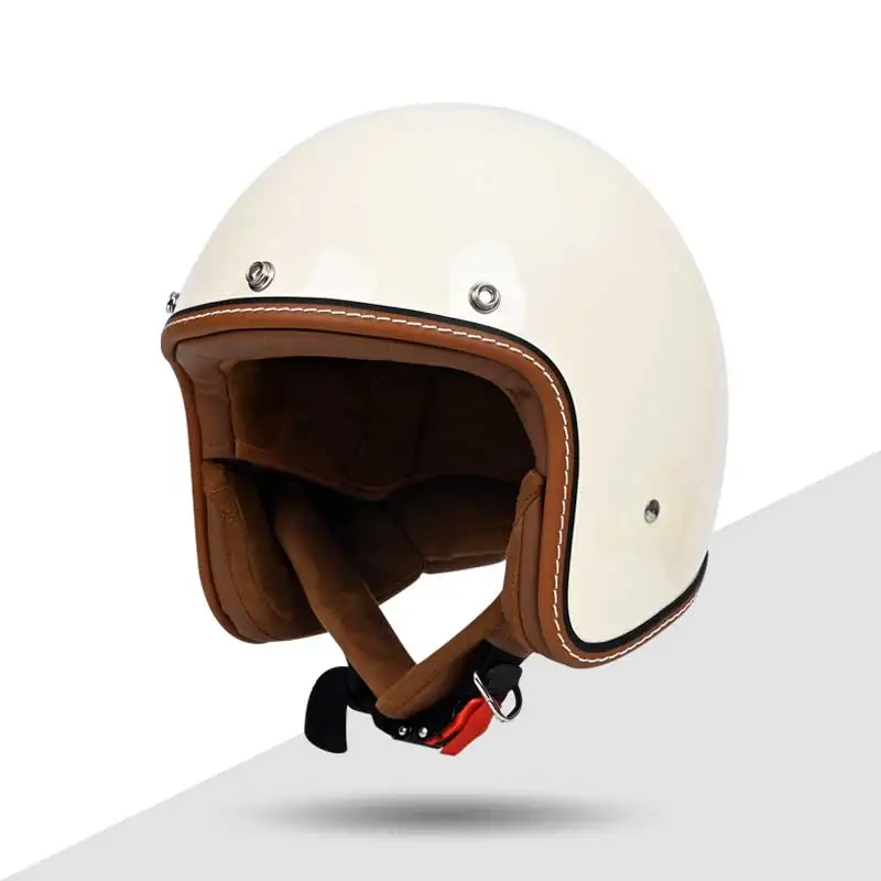 

KEAZ Fiberglass Shell Cruise Motorcycle Capacete Half Face Helmet for Men Women DOT Approved Open Road Jet Helmets