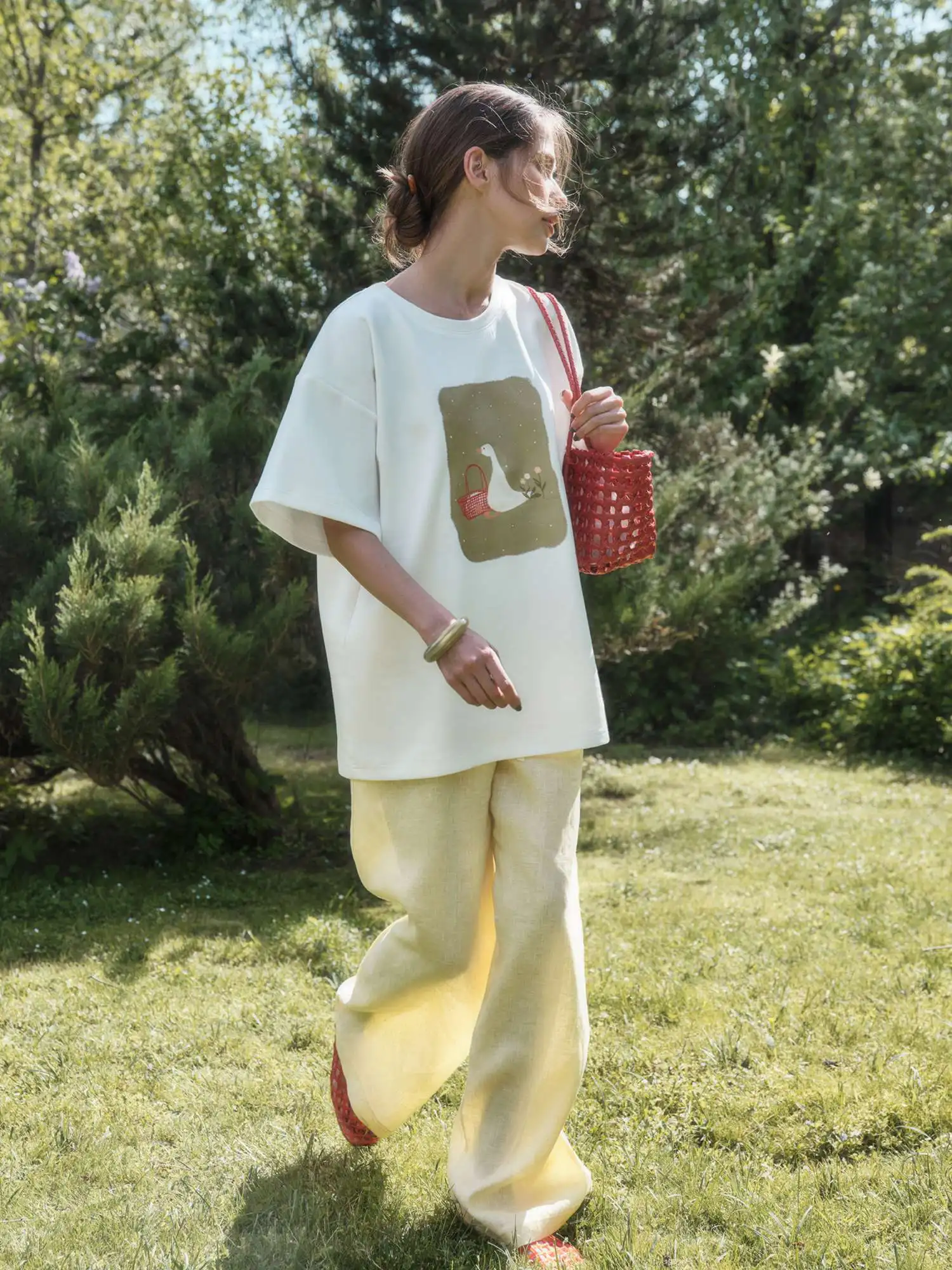 t-shirt estiva casual in cotone da donna