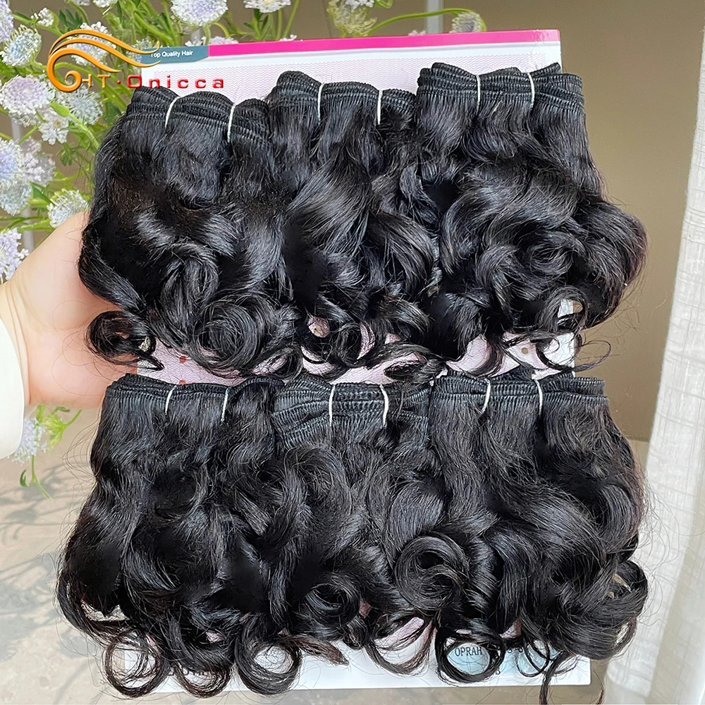 6 Pcs/Lot Curly Human Hair Extensions Brazilian Hair Weave Bundles 8 Inch 1B 30 99J 27 Ombre Short