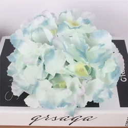 Set of 5 17cm 54 - Petal Artificial Hydrangea Flower Heads for Floral Arrangements and Home Decor (Blue pink)