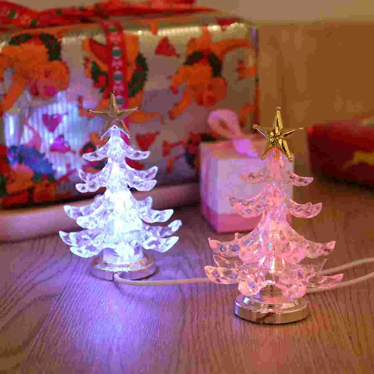 Glowing Christmas Tree LED Light USB Night Light Flashing Light Table Lamp Decorative Bedside Lamp for Home Christmas Gifts
