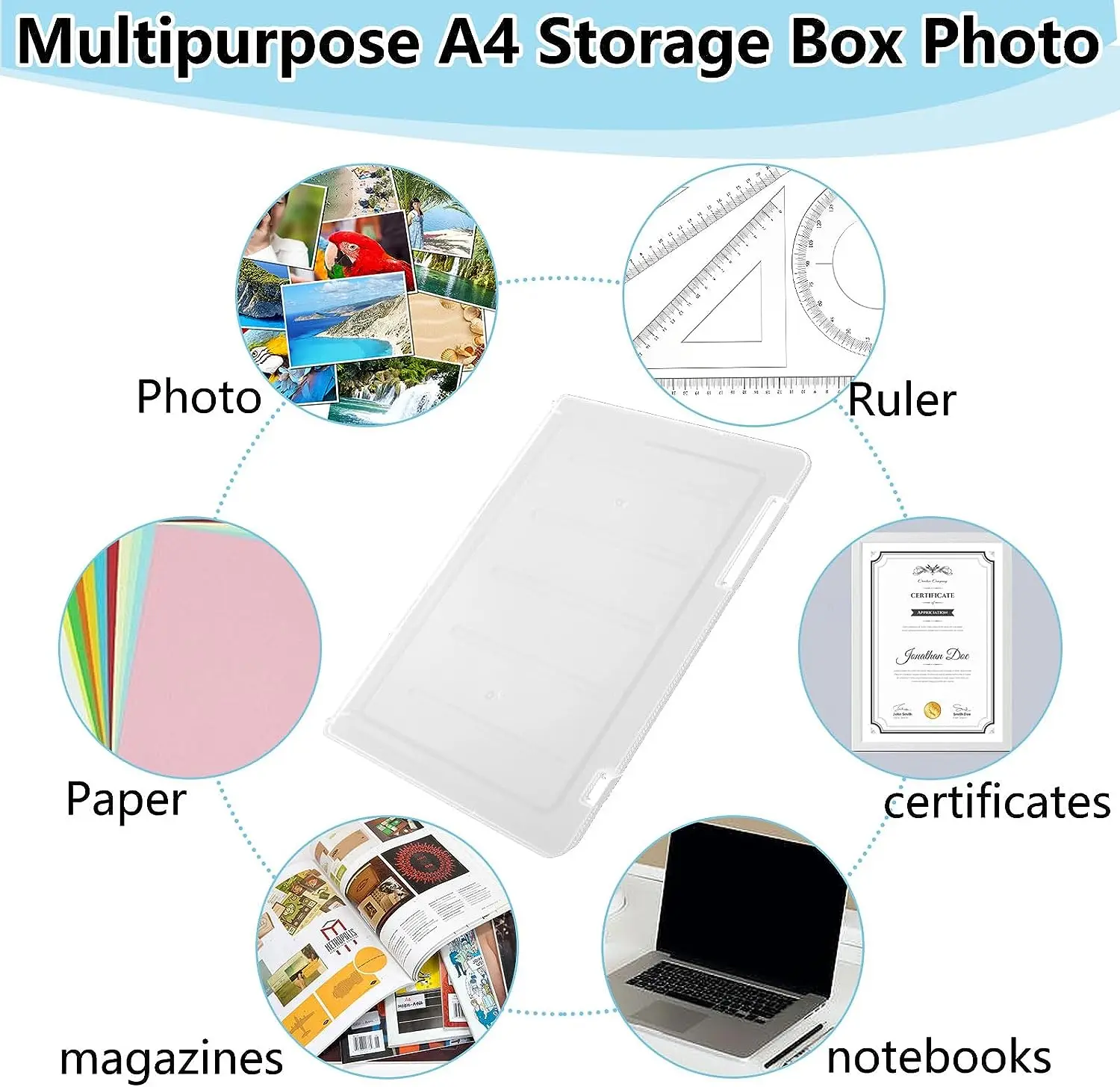 A4 File Project Case Plastic Scrapbook Storage Box Container Clear File  Document Sorting Portable Box Folder Dust-proof Box - AliExpress