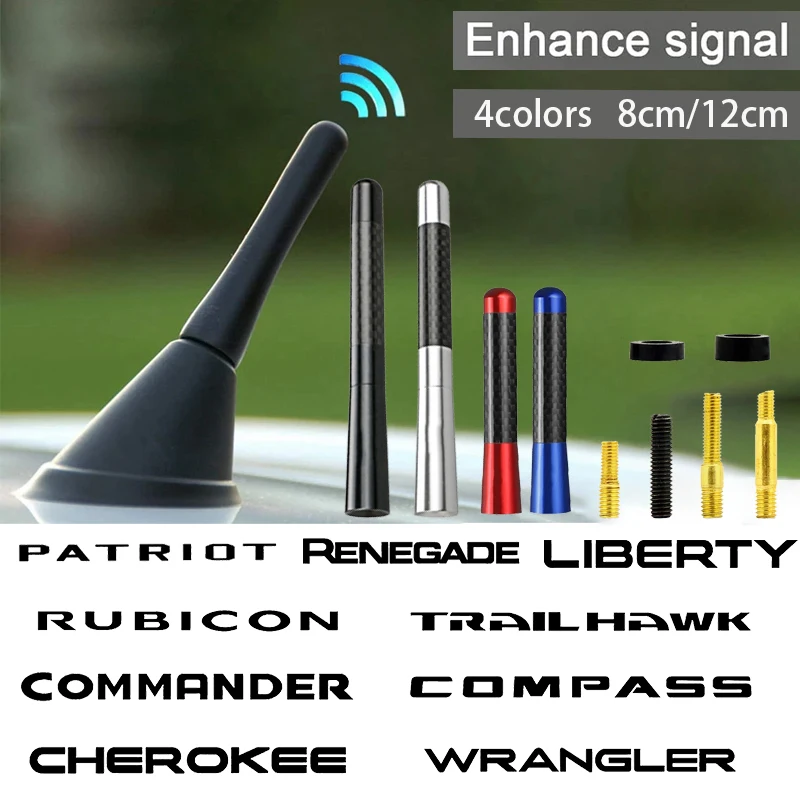 8Cm 12Cm Autoradio Antenna Antenna Accessorio Auto Per Jeep Patriot Renegade Liberty Rubicon Trailhawk Commander Cherokee Compass