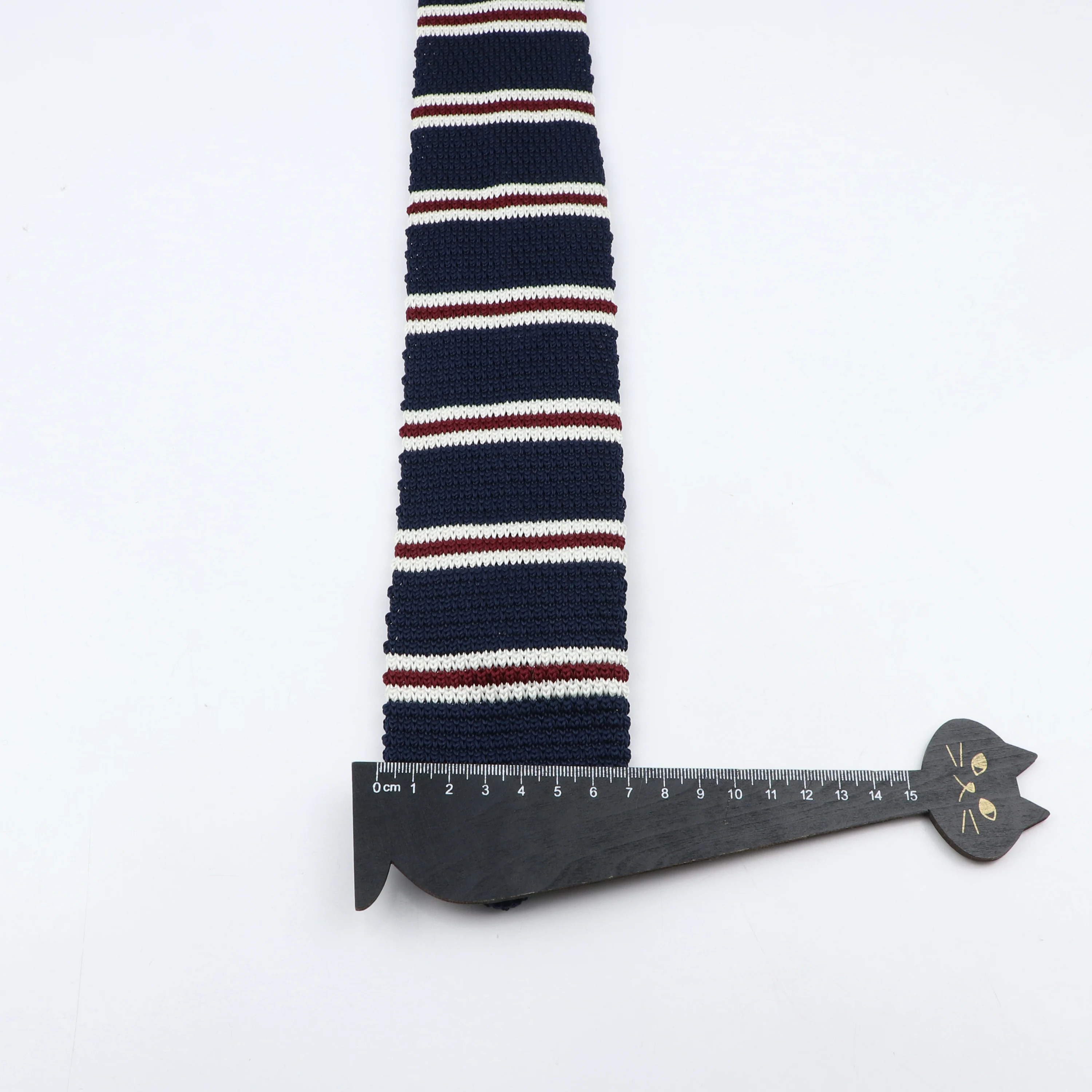 Men's Striped Knitted Tie Sharp Angle Pure Color Tie Classic Fashion Knitting Cravat 7CM neck tie