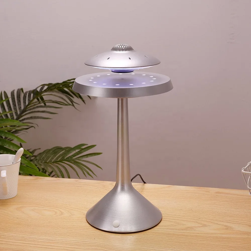 Top Seller HD Sound UFO Design RGB LED Blue tooth Portable Stereo Wireless Magnetic Levitation Floating Music Speaker