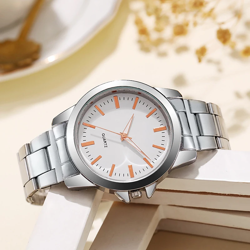 YIKAZE Men Women Quartz Watches Stainless Steel Wristwatch Calendar Date Waterproof Clock Luxury Womens  Mechnaical Couple Watch