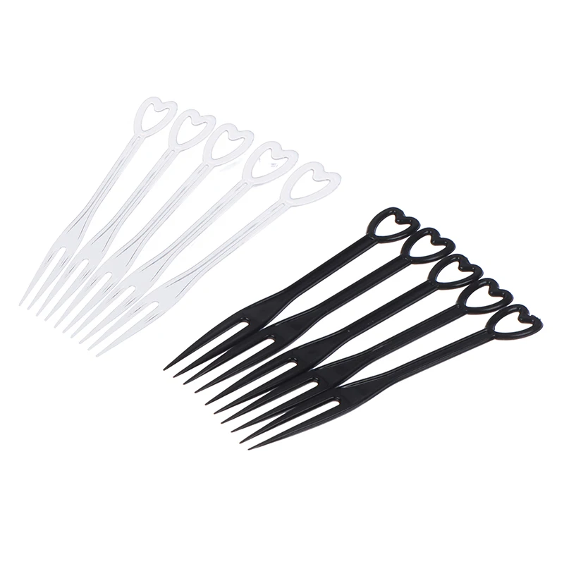 100pcs party disposable tableware Mini Fruit Fork Disposable plastic Forks For Party BBQ Sticks Picks Skewer Set Home Dining Food Cake