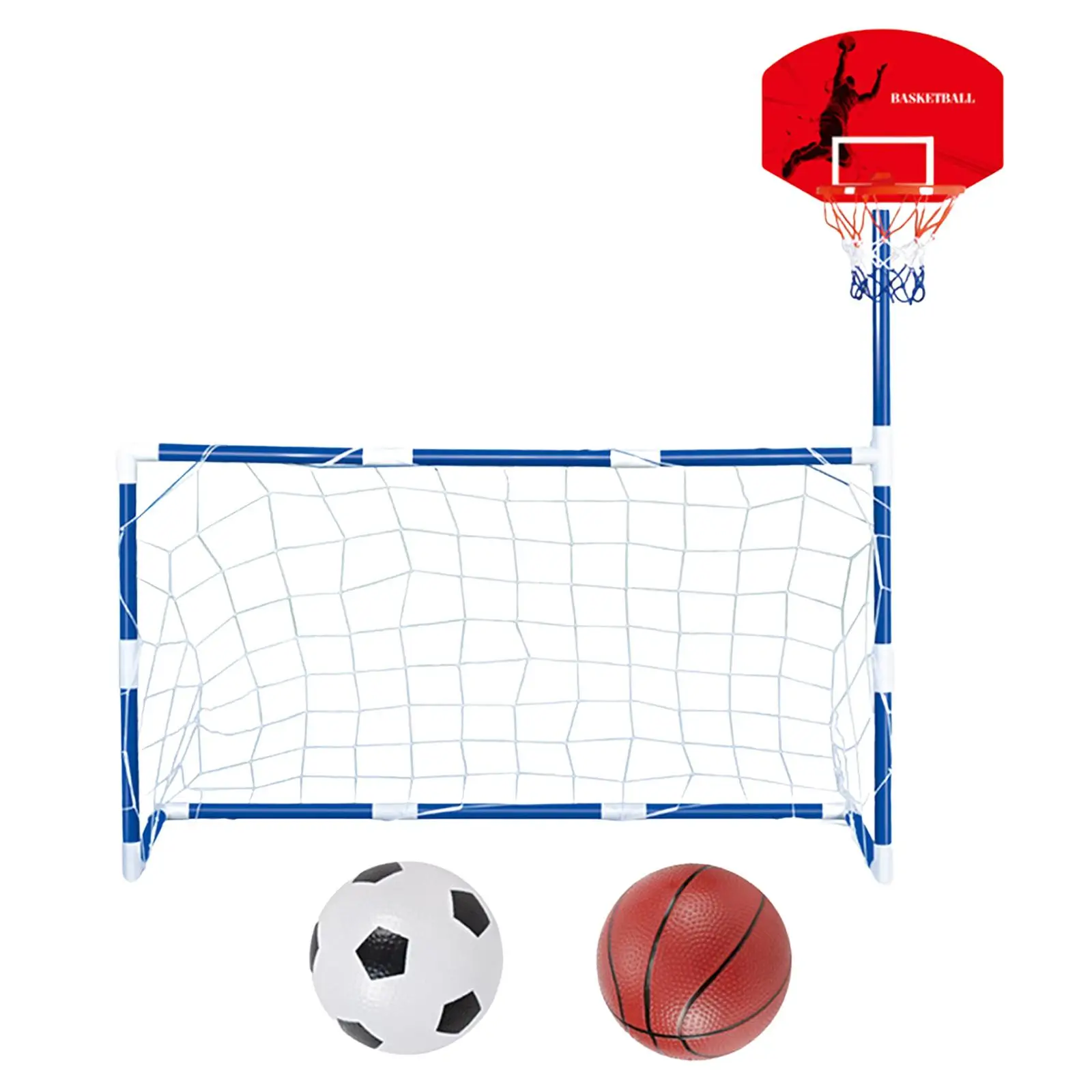 

Basketball Hoop with Soccer Goal Net Sports Goal Toy for Kids Practice Football