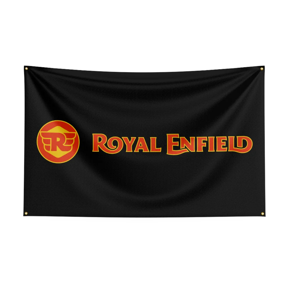 3x5 Ft Royal Enfields Motorcycle Racing Flag Polyester Printed Cars Flags Banner Tapestry for Room Garage Decor