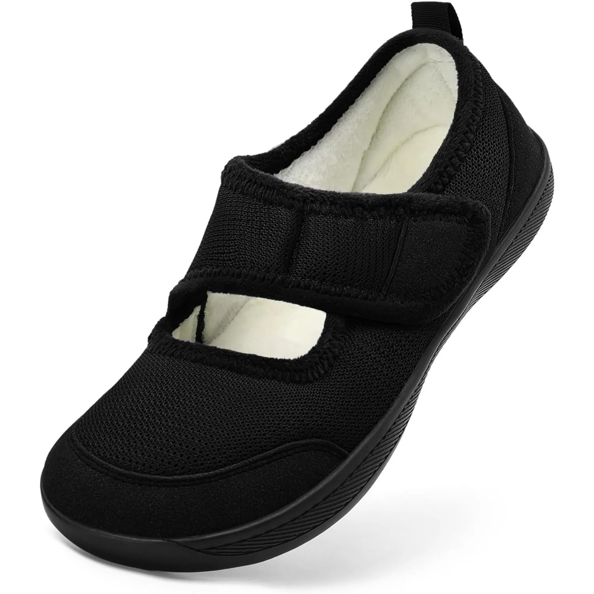 Womens Slippers Wide Width Diabetic Shoes Edema House Barefoot Walking Shoes Adjustable Indoor Outdoor Slippers 4
