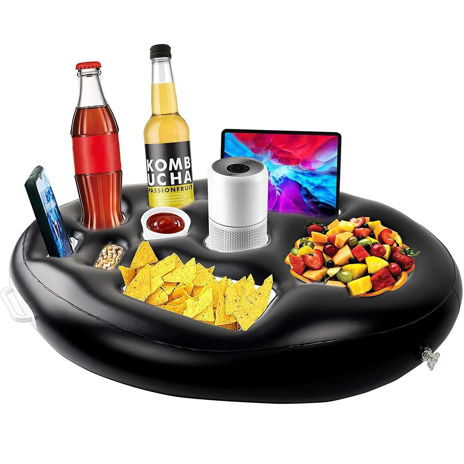 

PVC Inflatable Floating Snack Tray Drink Pool Cup Base For Summer Party Beach Hot Spring Bathing Camping Hackgear