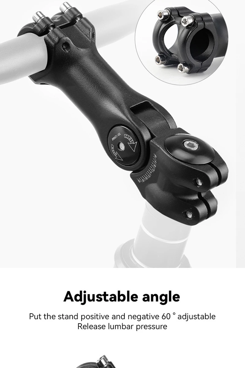 Mountainbike Erhöhen Aufrecht Fahrrad Vorbau Aluminium Legierung 25,4/31,8mm Kaliber Einstellbare Höhe Enhancer Lenker Zubehör – Detail 5