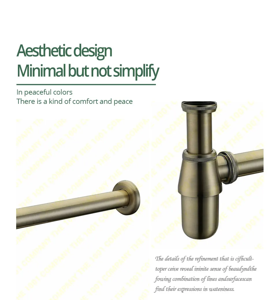 Description Picture 4 of itemSmesiteli Factory Direct Euro Basin Bottle Trap American Bathroom Plumbing P-Trap For Wash Basins Pipe Waste Drain Antique Bronz