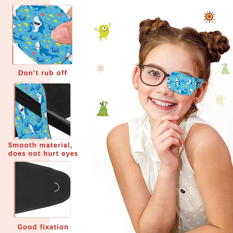 Description Picture 5 of item4/8pcs Amblyopia Eye Patches Washable For Glasses Lazy Eye Patch For Kids Treating Lazy Eye Amblyopia Strabismus After Surgery