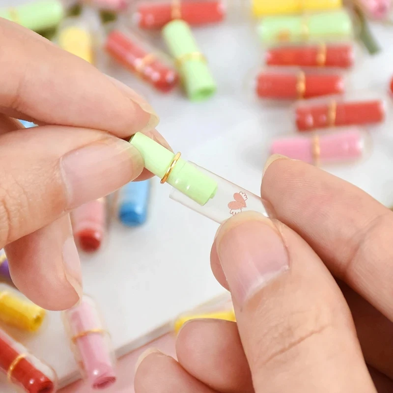 Message Capsule 100Pcs Mini Message Capsules Blank Notes Pill With Roll Paper Wish Bottle Transparent Capsules Wedding Party Valentine's Gift