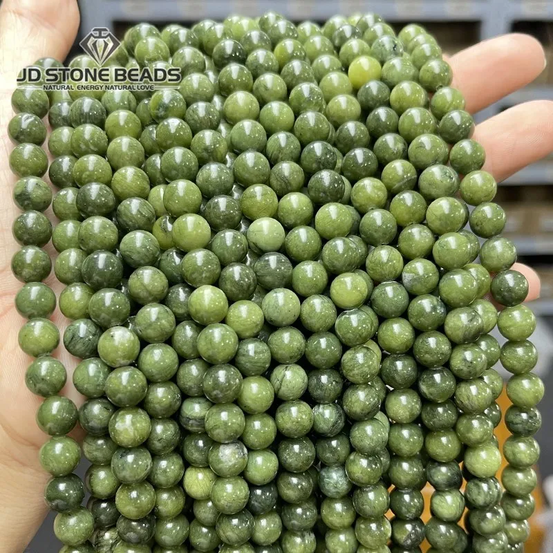 Southern Jade Beads Round Loose Spacer 4 6 8 10 12MM For Jewelry Making Diy Bracelet Accessory