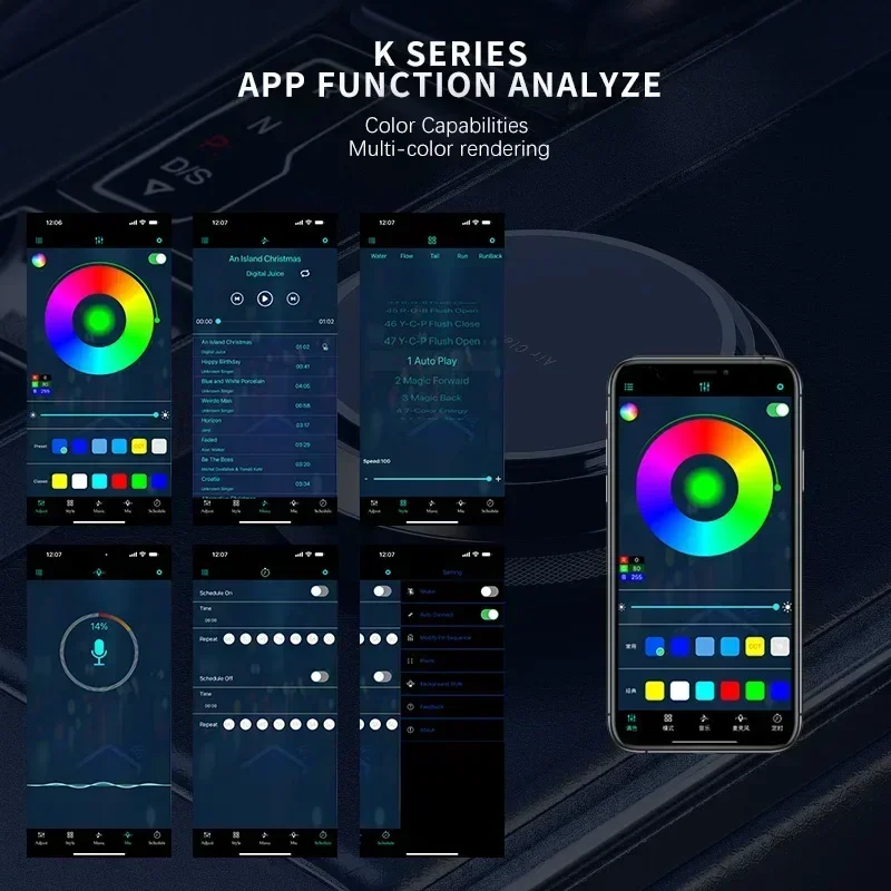 자동차 RGB 앰비언트 LED 라이트 스트립, USB 광섬유 분위기 네온 보이지 않는 라이트 스트립, 센터 콘솔 문짝 장식 램프