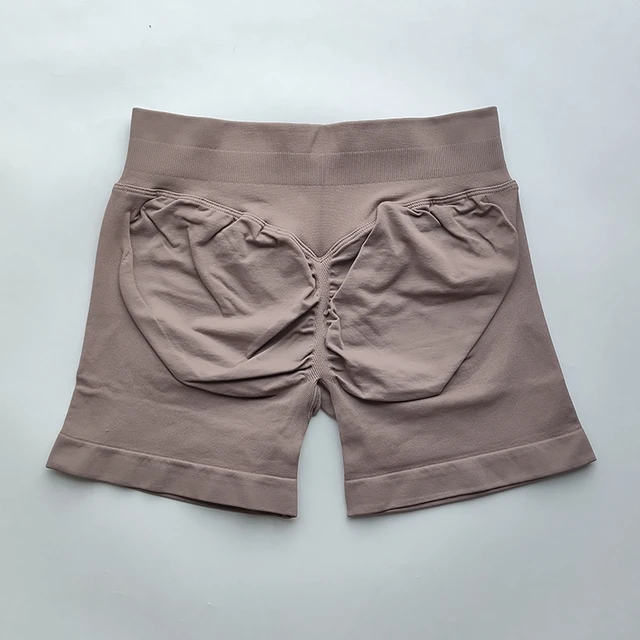 NO LOGO Seamless Shorts 4.5 Gym Shorts Women Fitness Sports Low Ribbed Band Workout Scrunch Butt Yoga Booty Running Short Pants