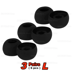 Silicone Noise Reduction Earbud Tips - Soft and Comfortable Replacement Earplugs (Black L 3 pair)