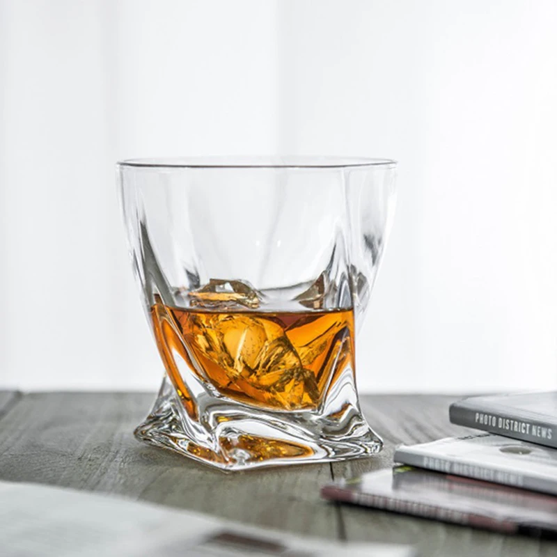 10.3oz 300ml European Style Crystal Whisky Glass Creative Barware for Cocktail Transparent Beer Tequila Glasses Drinkware Party