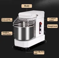 Professional Spiral Mixer 10 Liters Dough Mixer Stainless Steel Baking Equipments Commercial Bread Bakery Equipment 2