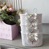 Pink Lace Storage Basket Pastoral Bouquet Bathroom Fabric Hanging Basket Bedside Wall Hanging Cosmetic Storage Basket Rack 1