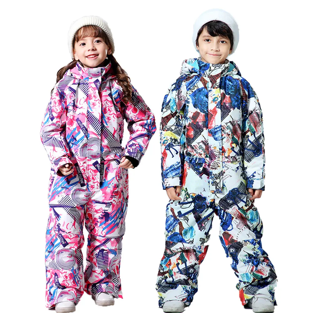 

-30 Degree Children Ski Jumpsuit 2022 Winter Snowboard Jacket Boys and Girls Outdoor Snow Suits Warm Waterproof Kids Ski Jacket