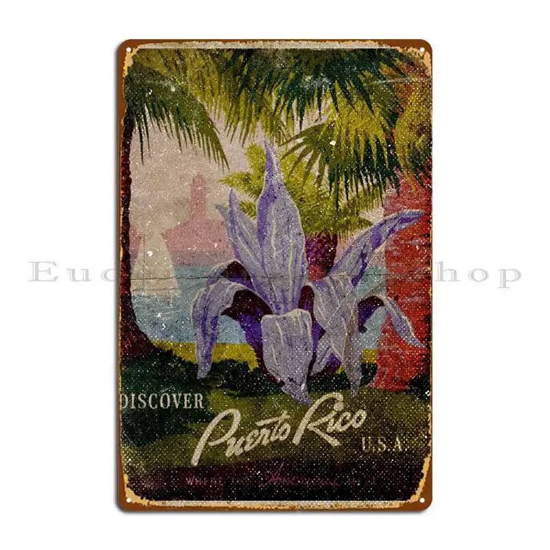 

Открытый Пуэрто-Рико, США, металлический плакат, печать на стене гостиной, клуба, гаража, Декор, жестяной плакат