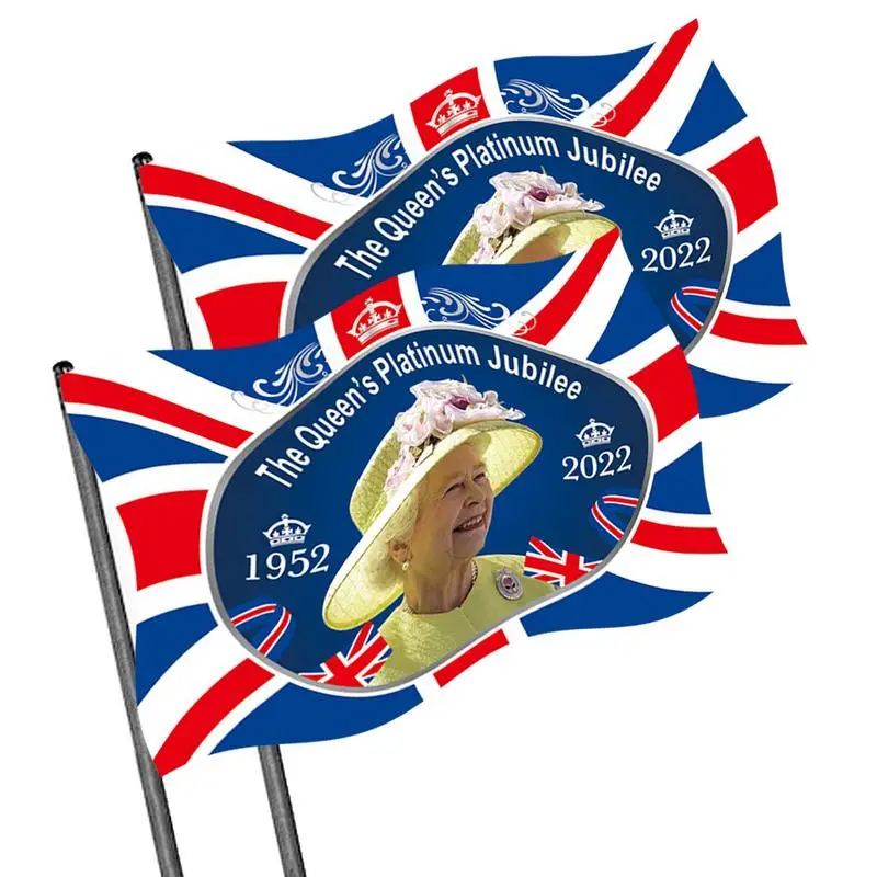 

Queen Elizabeth Flag Flag Of Elizabeth II Flag God Save The Queen UK Banner Advertising Decoration Car Window Flag With Pole