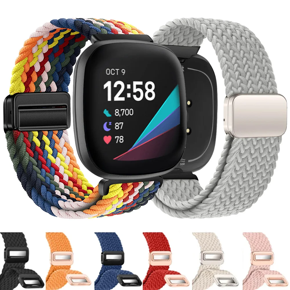 Nylon Braided Magnetic Sport Strap - Comfortable Metal Design for Smartwatch Accessories