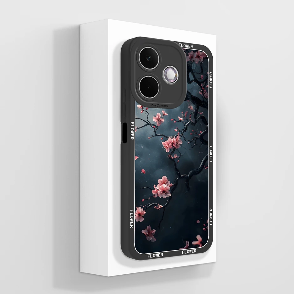 Artistic Oil Painting Flower Silicone Soft Protective Phone Case